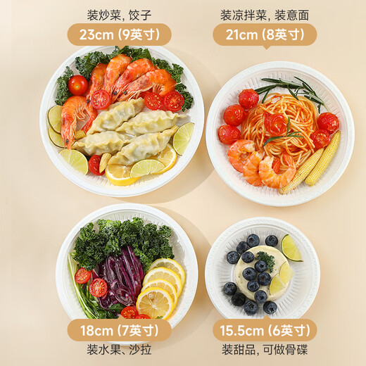 Meliya disposable plate large food grade 23cm*30 camping picnic fruit barbecue cake plate