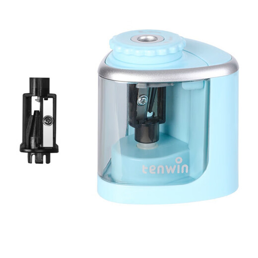 天文;TEN-WINtenwin电动卷笔刀创意蘑菇头儿童文具半自动刨笔削笔机电池 黑色TW8005 - 英文tenwin