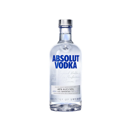 绝对伏特加（Absolut Vodka）洋酒 40度 瑞典原装进口鸡尾酒 调酒基酒 长岛冰茶 原味 700mL 1瓶