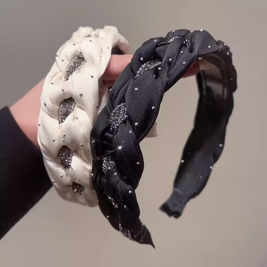 Yingtang high-end exquisite high skull headband for women 2025 new style headband high-end rhinestone temperament face wash hairpin headwear black