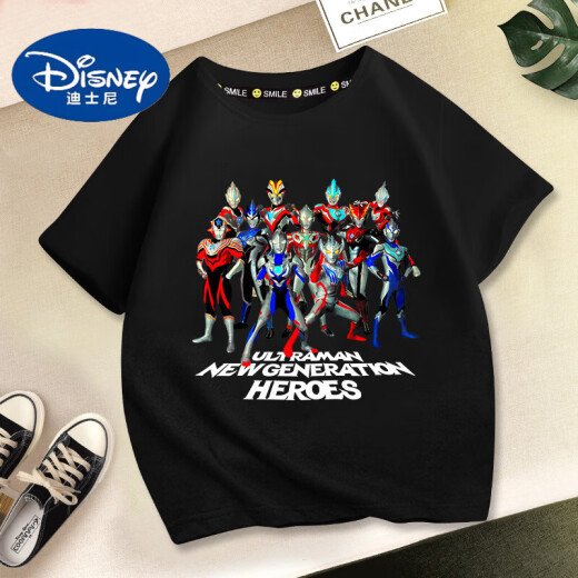 迪士尼（Disney）男童短袖t恤纯棉2025夏季酷帅男孩奥特曼衣服夏装儿童 1048红-短袖 100 cm(建议体重25-30斤)