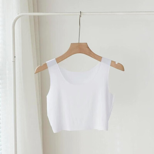 Tanbeiman tube top, chest-wrapped anti-exposure underwear, summer ice silk camisole, anti-seepage inner wear, chest-covering artifact, thin one-piece ice silk camisole, white, short style, L Recommended weight (100-120Jin Jin is equal to 0.5 kg)