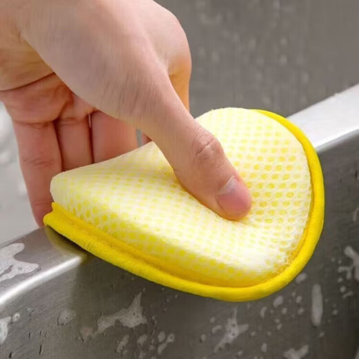 Dishwashing sponge, ingot towel, dishcloth, kitchen supplies, cleaning pot and dishwashing tool, dishwashing sponge block magic wipe, ingot cleaning cotton dishwashing wipe, 5 pieces, ingot towel in random colors