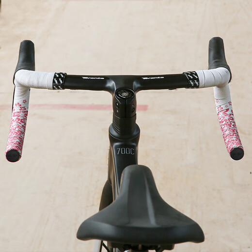 Shantou Lincun Handlebar Tape Road Handlebar Tape Bicycle Handlebar Curved Handlebar Tape Non-slip Resistant Pink Strap Anti-fouling White Background Pink Flower 2 Rolls