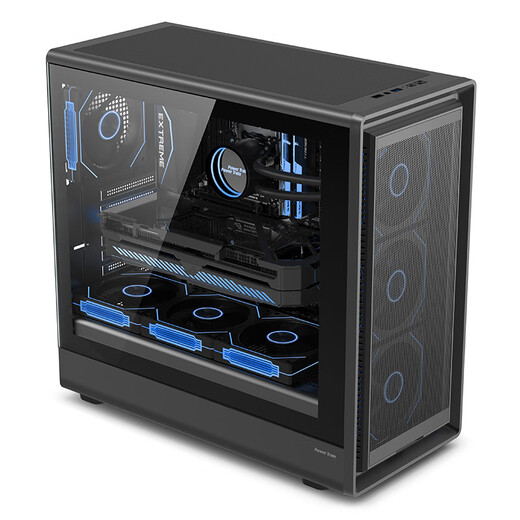 PowerTrain G2 chasis ATX negro malla lateral de vidrio vertical computadora de escritorio transpirable carcasa de host refrigerada por agua 360 límite de longitud de tarjeta gráfica 420 MM