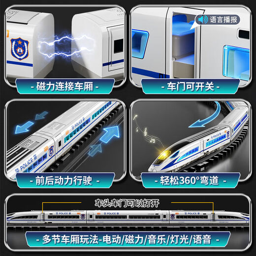 Kakabeer Hochgeschwindigkeits-Eisenbahnspielzeugzug Fernbedienungssteuerungslegierung Fuxing Hochgeschwindigkeits-Eisenbahnmodell Spielzeugsimulation Harmony Children's Electric Boy Upgrade Doppelrunde Gleis