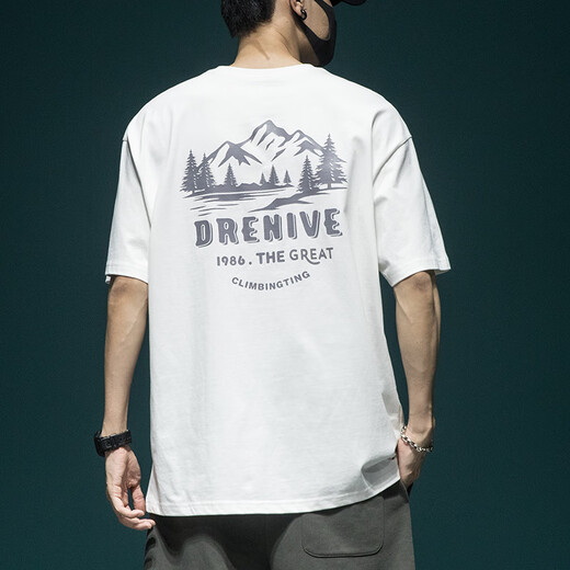 Lee Kids260g schwere kurzärmelige T-Shirt-Männer loser großer, halbärmeliger T-Shirt American American High Street gedruckt Top T1506 Black M Gewicht 100-125 Jin [Jin ist 0,5 kg]