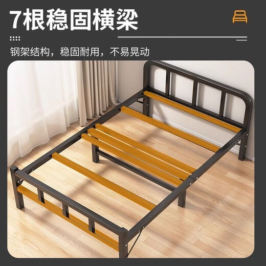 Jiefei folding bed single bed adult home simple bed office nap artifact dormitory lunch break small bed reinforced iron bed [Picture two] 75 wide silent long-term sleeping steel frame thick plate reinforced