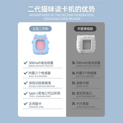 款新款猫咪早教机卡片机 儿童启蒙中英文唐诗插卡学习机读卡机 葡萄牙语＋英语＋224内容+粉色