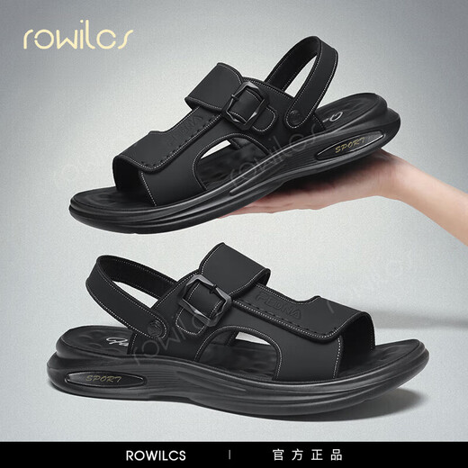 Rowilcs Brand Sandals Мужские лето 2025 г. Новый стиль носить не скользкий антиодор папа пляж на открытый рыбалка мужские сандалии 2425010 Black [y] 38