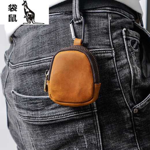 Canguro japonés bolso verde monedas de vaca cupón billetera pequeña billetera de la cremallera bolso bluetooth bolso llaver