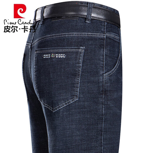 Pierre Cardin Light Luxury High-End-Sommer-Jeans Männer Straight Lose Dünne Jeans mittleren Alters mit hoher Taisten Long Hosen 3890 mittelblau 36 [2 Fuß 9 Taille]