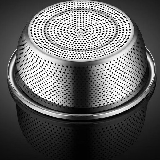 Sailotou 316 Extra Thick Stainless Steel Leakage Basin Rice Basin for Washing Vegetables Thickened Fruit Washing Rice Drainage Rice Basin 316 Stainless Steel Leakage Basin 28cm