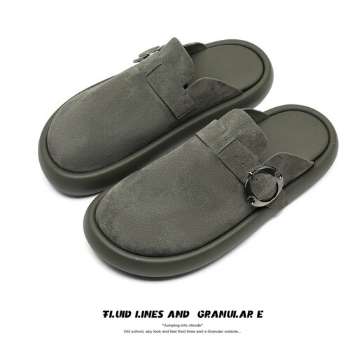 DIFANPU International Luxury Brand Herrenschuhe High-End-Männer für Außenbekleidung mit mattem leichten Luxus-handgefertigten Zehenzehen halbgebundener Birken Slipper Black [Brand Gift Box] 41