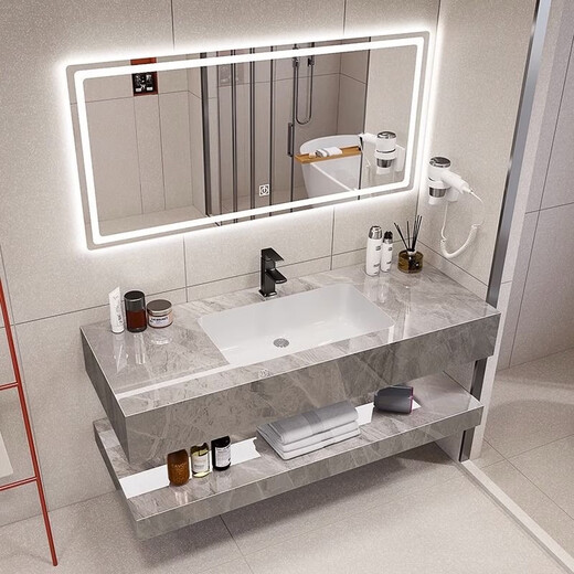 
[Double-layer rock slab] Rock slab seamless wash basin integrated double-layer bathroom wash basin hotel toilet wash basin custom-made [Private customization] SQWY [90*50] 9856 pieces sold