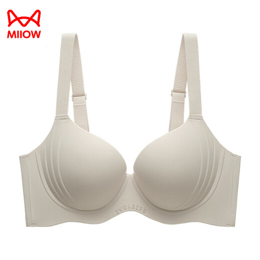 
Cat man traceless underwear women's soft support small breasts gathering to show large breasts and prevent sagging sexy bra 2025 new bra Pink 75D 34E