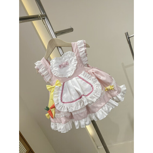 Bang Eve Pink Carrot Style Lolita Princess Dress Baby Bow Princess Style Puff Skirt Western Style Girls Dress Main Picture Style 90 Recommended Height 70-80cm
