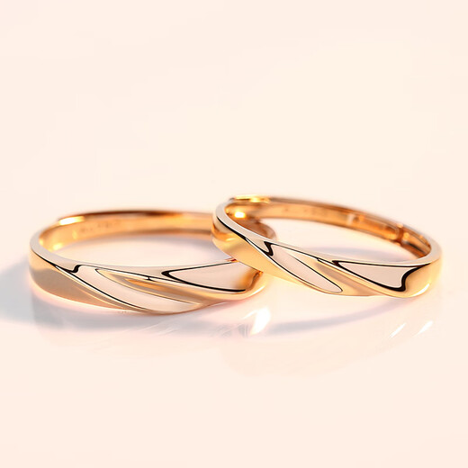 Yuansi 18k gold ring for women, rose gold proposal diamond ring, a pair of plain rings, platinum couple rings, men's platinum wedding gift, rose gold men's ring, opening adjustable