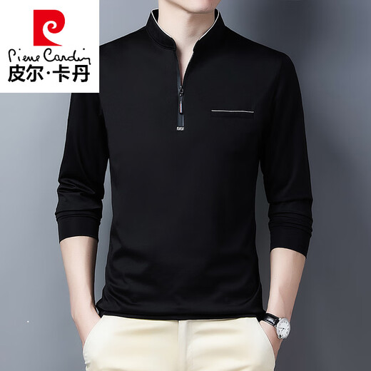 
Pierre cardin young men's long-sleeved T-shirt 2025 autumn new trendy loose top casual stand collar sweatshirt men's clothing 6625 deep blue M [90-110Jin [Jin equals 0.5 kg]]