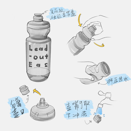 Shantou Lincun bicycle riding water bottle, road mountain bike special water cup, bicycle sports water cup, squeeze type large capacity, 2 carbon composite water bottle cage (black tire lever) + windbreaker