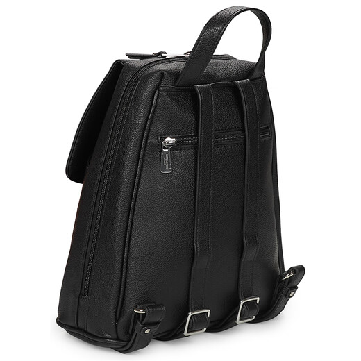 Hexagona backpack for women women's large capacity college style trapezoidal travel bag black 2025 new fashion bag black (29cm*22cm*9.0cm) 5.7L