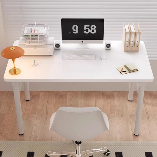 Yaoying folding table desktop simple desk home computer writing study table office long table HXZ35 elegant white - folding single table - 60*120cm