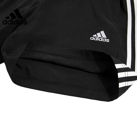 阿迪达斯 （adidas）短裤男裤子夏季梭织防风透气快干跑步训练健身运动裤 三条纹中裤 IC1484 3XL