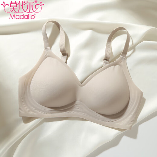 莫代尔无痕裸感内衣女小胸聚拢收副乳无钢圈夏季薄款大胸显胸小美背胸罩 香槟色 M