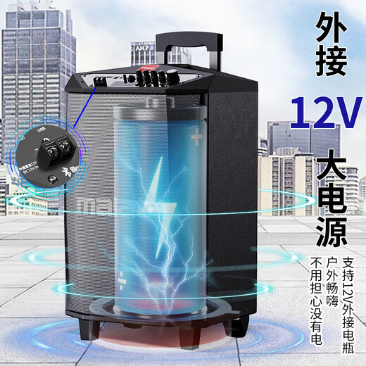 Malata M+9017C outdoor electric acoustic guitar folk singing instrument speaker square dance performance audio wireless Bluetooth home trolley speaker U-section microphone 12 inches