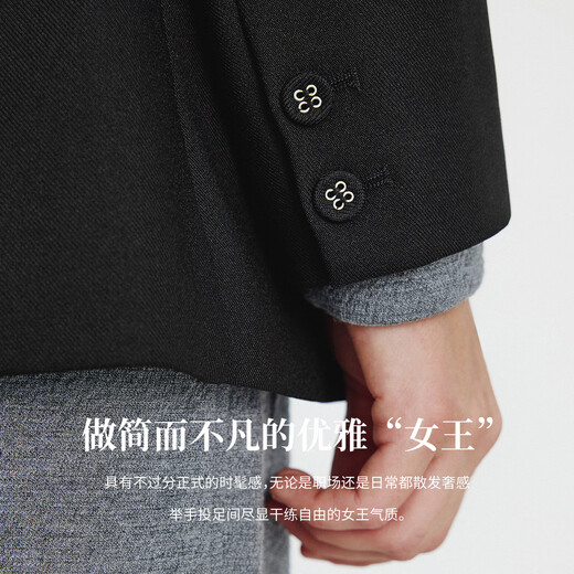 Navikel Italian dinghy women's commuter casual suit simple and neat suit jacket 2331804506 black M