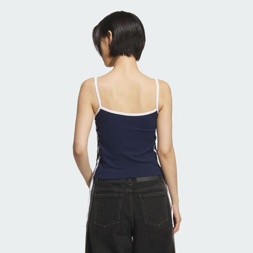 Adidas women's vest LOGO suspender quick-drying vest sleeveless slim vest side drawstring comfortable sports vest KE3887 XL