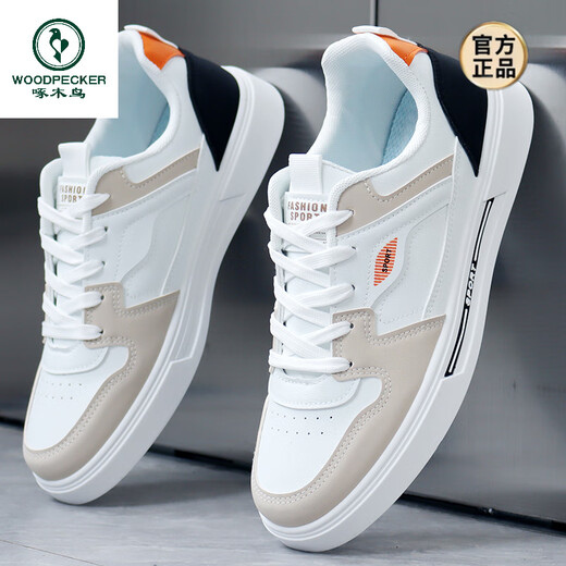 Woodpecker 2025 Chaussures neuves d'été pour les petites chaussures blanches pour hommes Chaussures à tendance coréenne Chaussures pour hommes anti-casuaux Sports de planche respirante 9905 blanc et noir 38