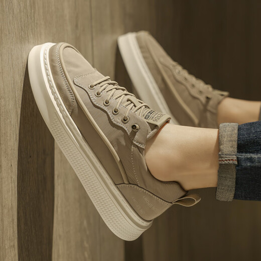 Top Gloria Canvas -Schuhe für Männer im Sommer neuer Stil atmungsaktiv und komfortable faule Leute Pedal Casual Board Schuhe für Männer dicke alleinige Männerschuhe Aprikosenfarbe 39 39