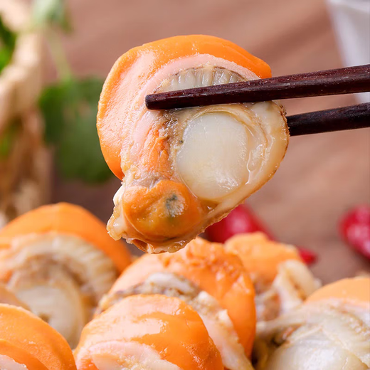 New arrival, extra large scallop meat, pure wild-caught fresh scallops, frozen seafood, kept fresh with ice, scallop meat 400g*1