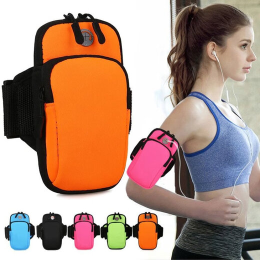 German running mobile phone arm bag women's fitness arm bag summer waterproof arm bag wrist bag outdoor sports mobile phone bag rose red