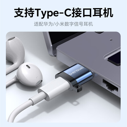 Shengwei USB conversion Type-C adapter OTG Apple 17/16/15 fast charging cable suitable for car carplay headphones Huawei mobile phones notebook desktop computers ETU0005J