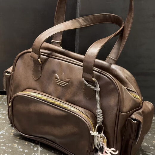 阿迪达斯 （adidas）三叶草运动休闲复古PU单肩斜挎手拎包JV9277 JV9284 JV9283 黑色JV9283 (正品)