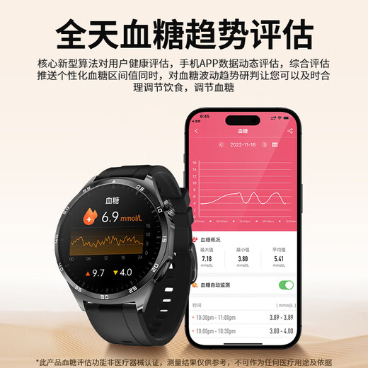 ZEDI智能健康血糖血压监测手表测血脂尿酸心率一体机动态手环MT 顶配版健康手表【测血糖血氧尿酸心率睡眠一体机】