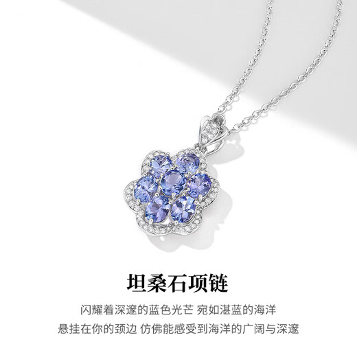 HKHL 925 Silber natürlicher Tansanit Halskette für Frauen Licht Luxus Nische High-End-Saphir-Anhänger Vielseitige Mode Colarbone Kette Natural Tansanit Halskette