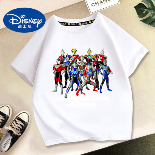 迪士尼（Disney）男童短袖t恤纯棉2025夏季酷帅男孩奥特曼衣服夏装儿童 1048红-短袖 100 cm(建议体重25-30斤)