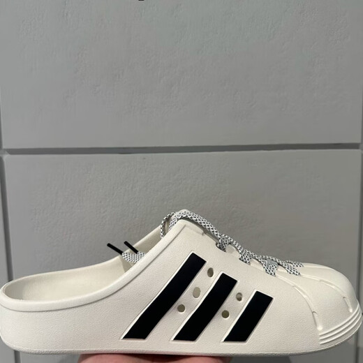 Adidas Adilette Clog White Hole Sports und lässige Hausschuhe JH9849 JH9848 Black 42 Support Identification