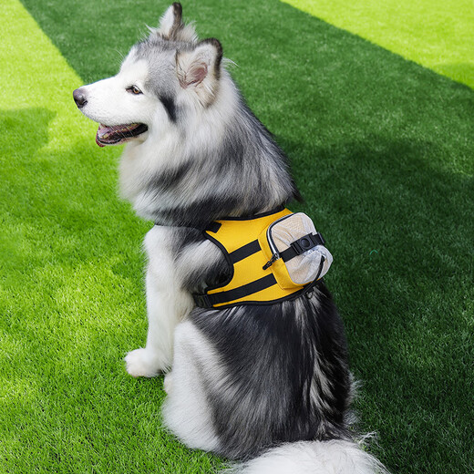 No Pets for Medium and Large Dogs Pet Out Backpack Outdoor Dog Walking Snack Bag Golden Retriever Dog Self-Backpack Explosion-proof Dog Bag Yellow Large Size (Recommended 45-85 Jin Jin equals 0.5 kg for dogs)