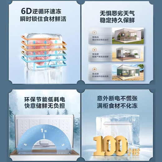 美凌云系冰柜商用家用冷柜卧式大容量全冷冻柜展示柜 【1048】双温丨智能温控丨6D铜管