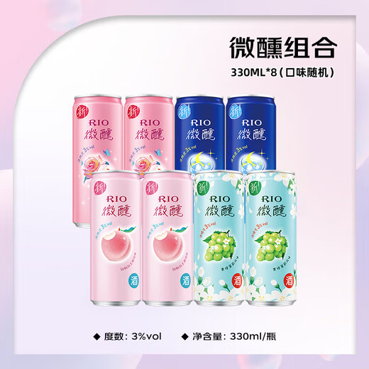 RIO foreign wine, cocktail, pre-mixed wine, low-alcohol fruit wine, 3% alcoholic liqueur, 330ml*8 cans, party gift