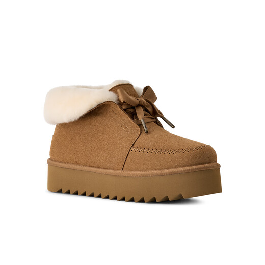 UGG autumn new women's comfortable bow thick-soled lazy fur shoes 1174570CHE|Maroon 38