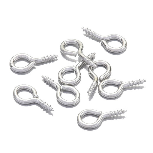 Osiro 200 pcs horn nails, sheep eye nails, pearl screws, pendant hooks, jewelry accessories, diy handmade materials, silver 5*10mm, about 200 pcs/pack