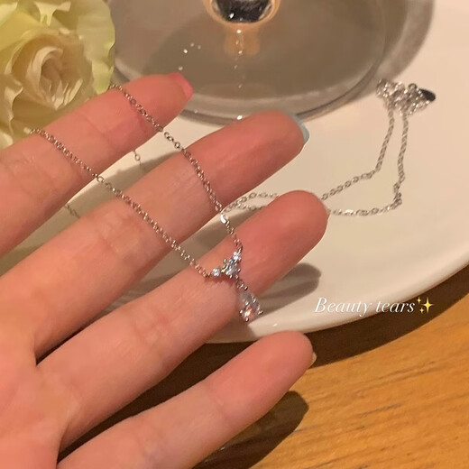Rabbit plated sterling silver necklace birthday gift for women practical 2025 new high-end light luxury gift for wife clavicle chain necklace water drop necklace