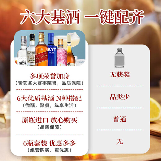欧帅调酒套装 明天见鸡尾酒基酒套装 伏特加朗姆龙舌兰金酒 进口基酒 红方深蓝版明天见（送调酒工具）