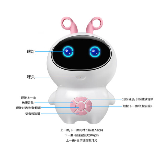 宝智航【网红直播智能机器人早教儿童玩具ai人工wifi高科技教育学 小小白A-蓝色-WiFi版