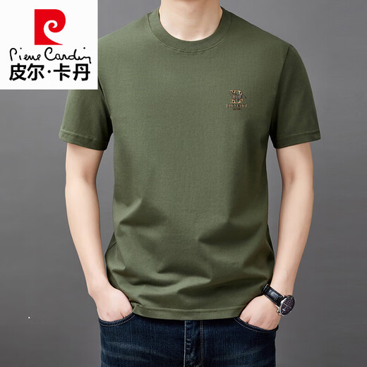 T-shirt à manches courtes en coton haut en coton Pierre Cardin Pierre pour hommes T-shirt Round T-shirt NOUVEAU T-shirt T-shirt de T-shirt masculin lâche à manches à manches mises à manches 9929 Modèle M 165 suggère 90jin [Jin est égal à 0,5 kg] -120jin [Jin est égal à 0,5 kg]